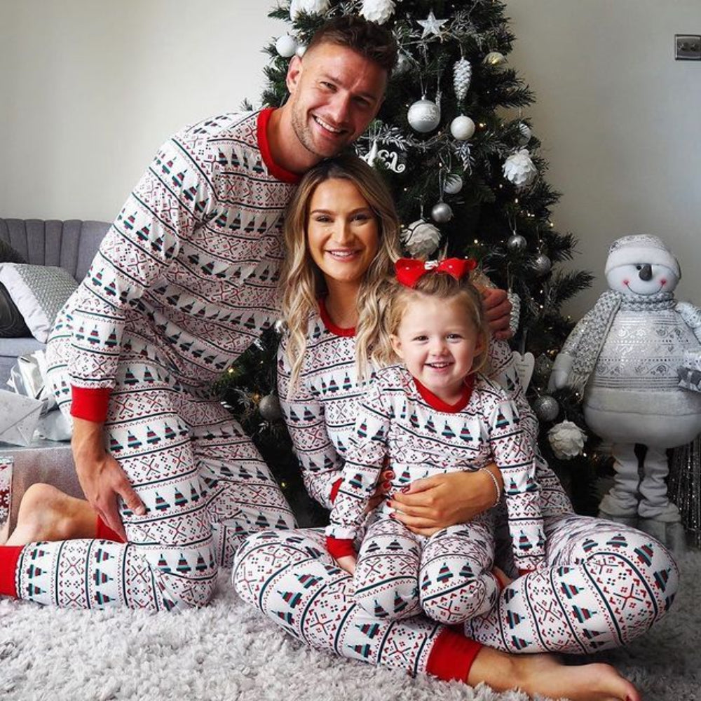Christmas Round Neck Family Pajama Set