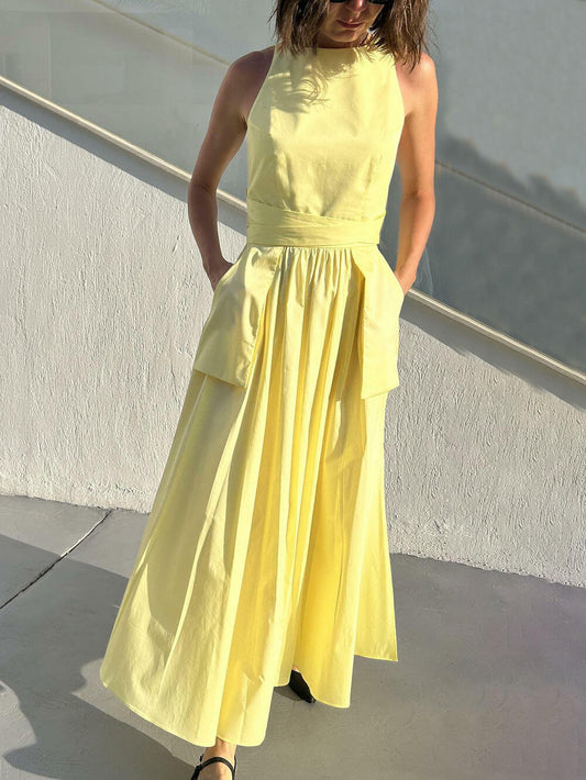 Strapless Square Neck Tie Dress