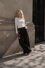 Chic Y2K Vintage Embroidered Wide Leg Jeans