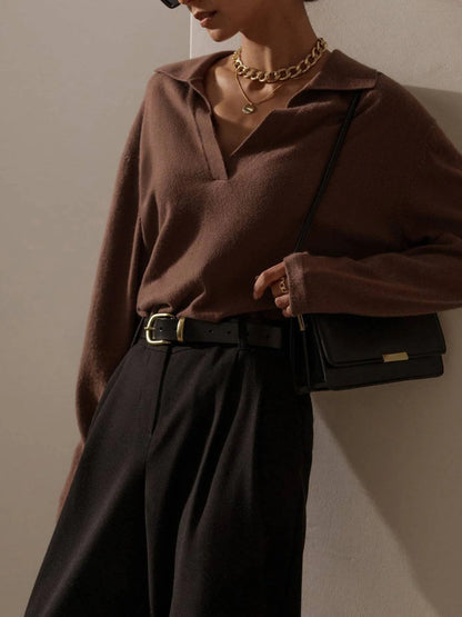 Knitted Polo Neck Sweater