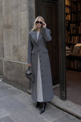 Notched Collar Single Breasted Slim Overcoat