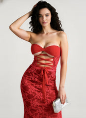 Sexy Lace-up Backless Bodycon Maxi Dress