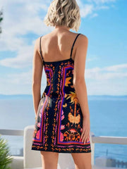 V-neck Lace-Up Sling Dress