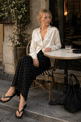 Elegant Polka Dot Straight Leg Pants