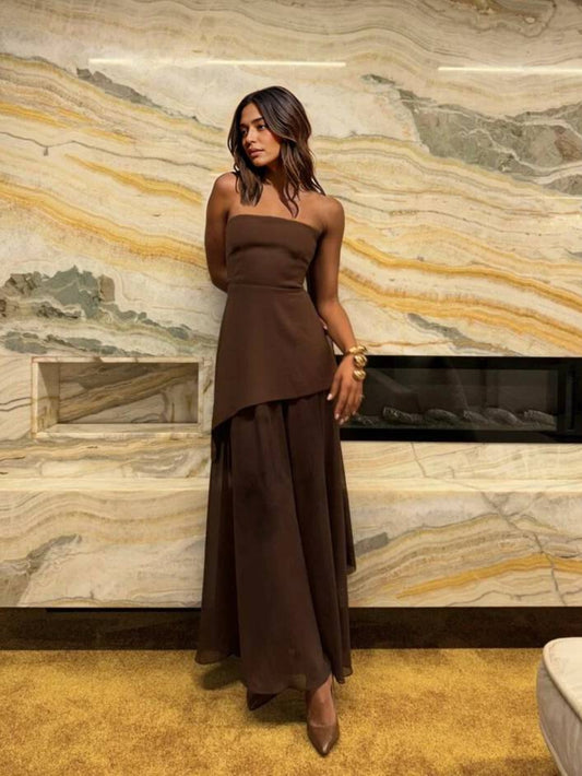 Strapless Off-Shoulder Sleeveless Dress