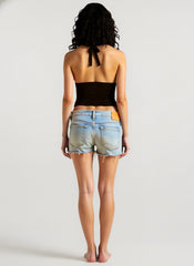 Solid Halter Sexy Backless Tie Cami Top