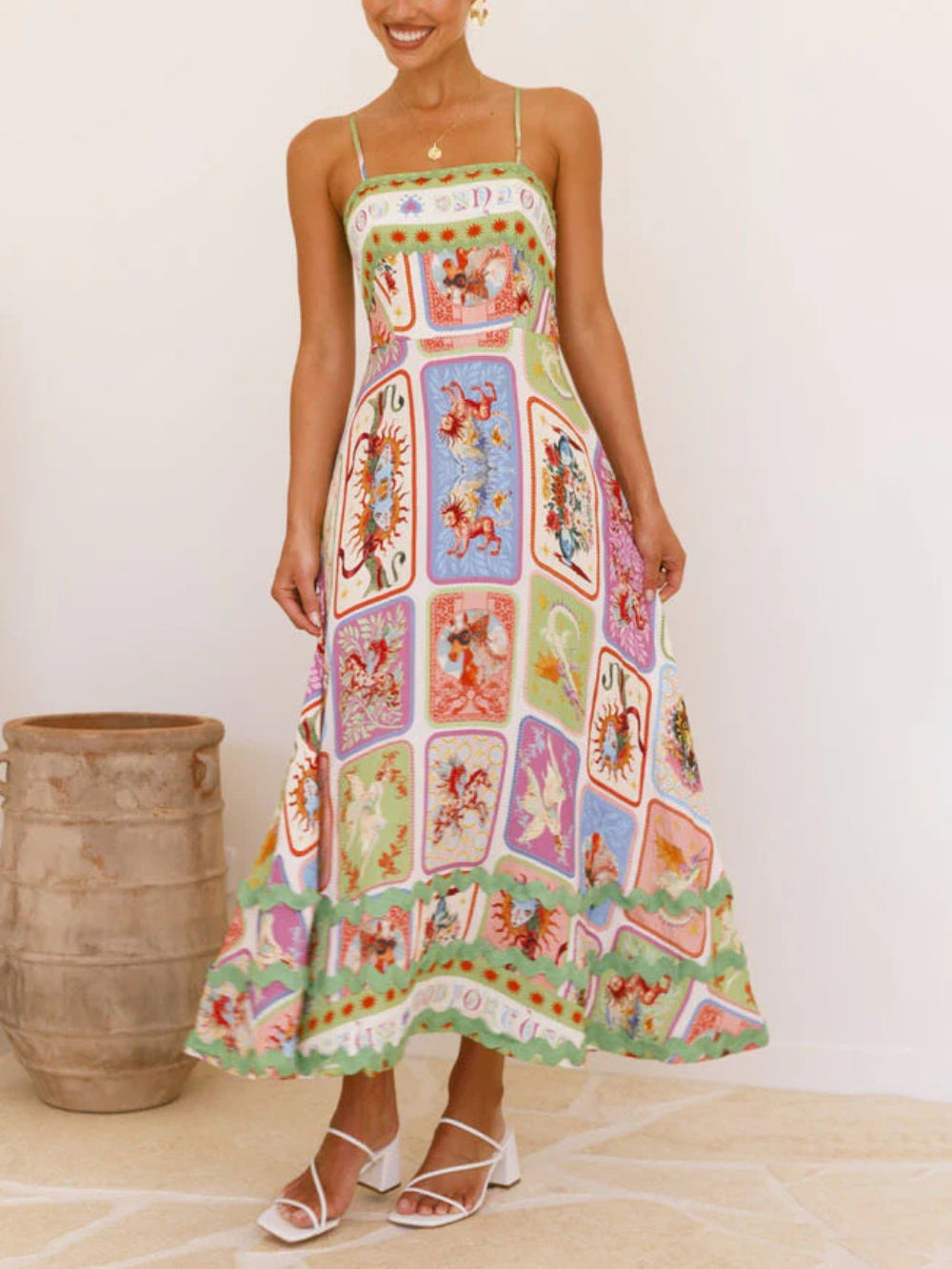Strappy Floral Resort Sleeveless Lace Dress