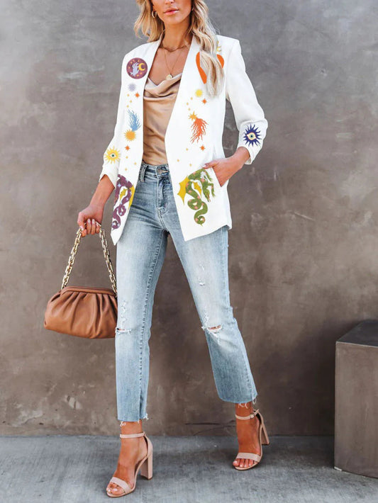 Unique Print Suit Jacket