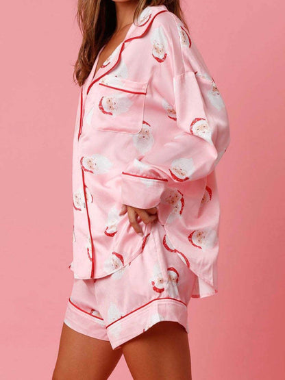 Christmas Satin Print Pajama Set