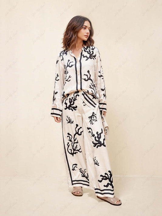 Hidden Button Printed Shirt