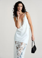 Sexy Lace V Neck Elegant Midi Blouse