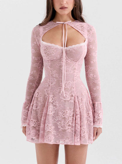 Vintage Elegant Sexy Lace Mini Dress