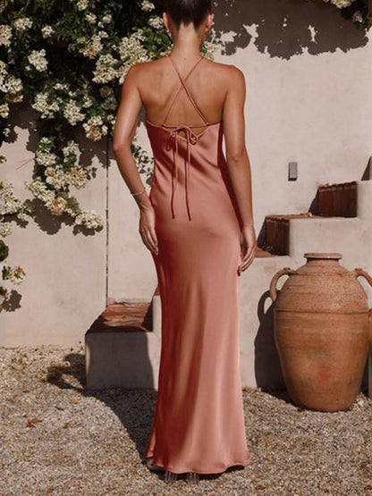 Fitted Sleeveless Backless Elegant Dress