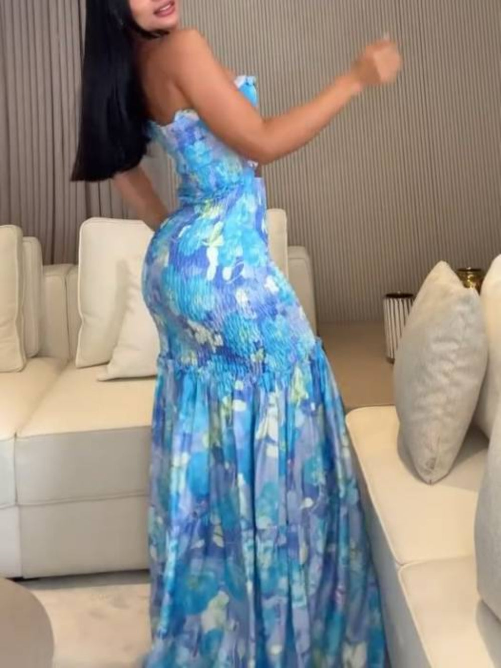 Halter Neck Floral Casual Dress