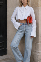 Asymmetrical Cotton Crop Shirt