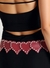 Rivet Gothic Loving-Shape PU Leather Belt