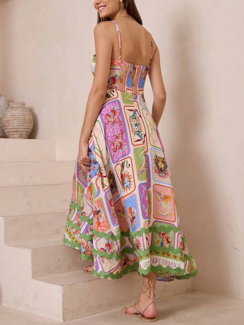 Strappy Floral Resort Sleeveless Lace Dress