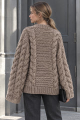 High Neck Wide Long Sleeve Loose Sweater