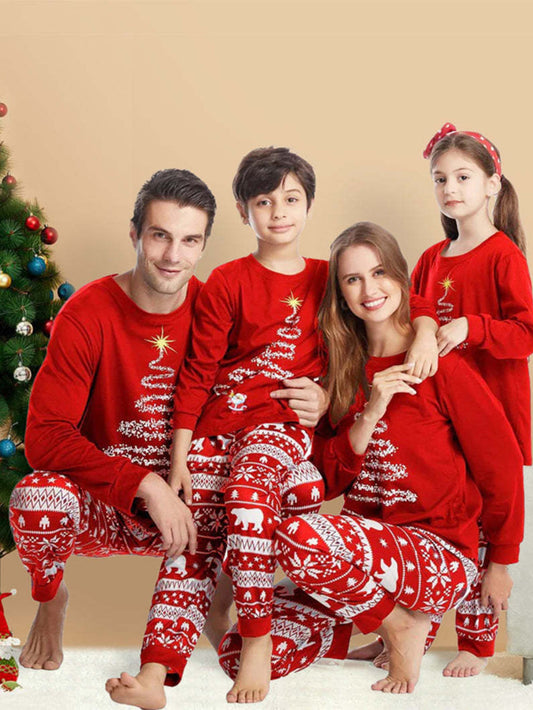 Red Christmas Tree Family Pajama Set