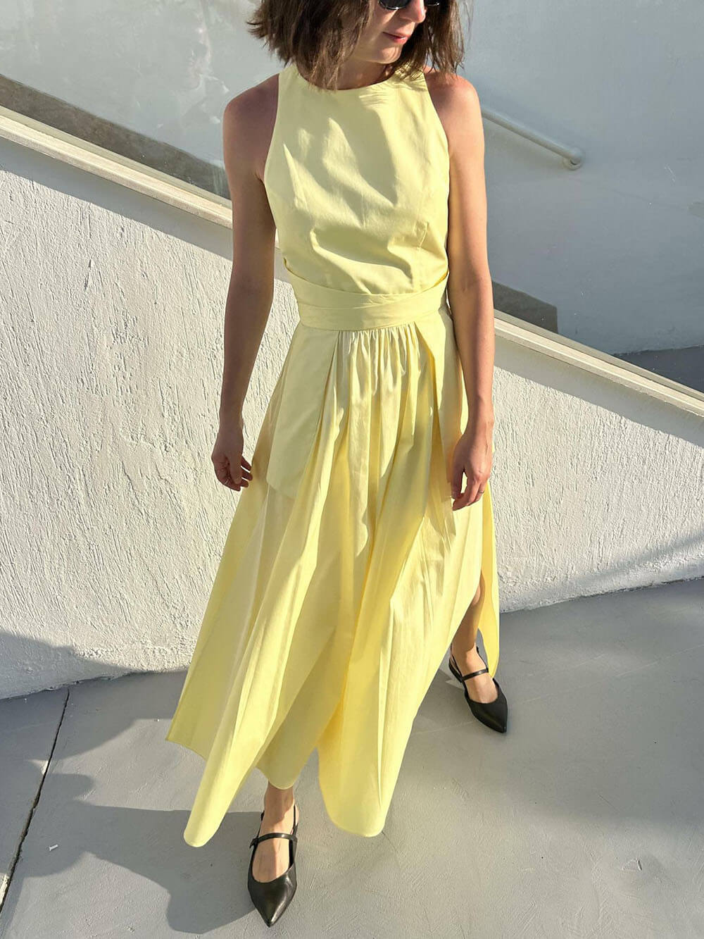 Strapless Square Neck Tie Dress