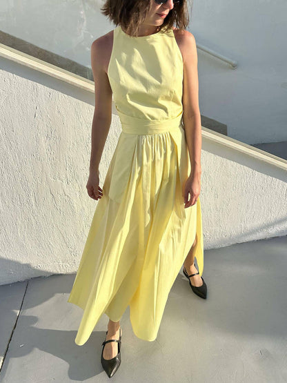 Strapless Square Neck Tie Dress