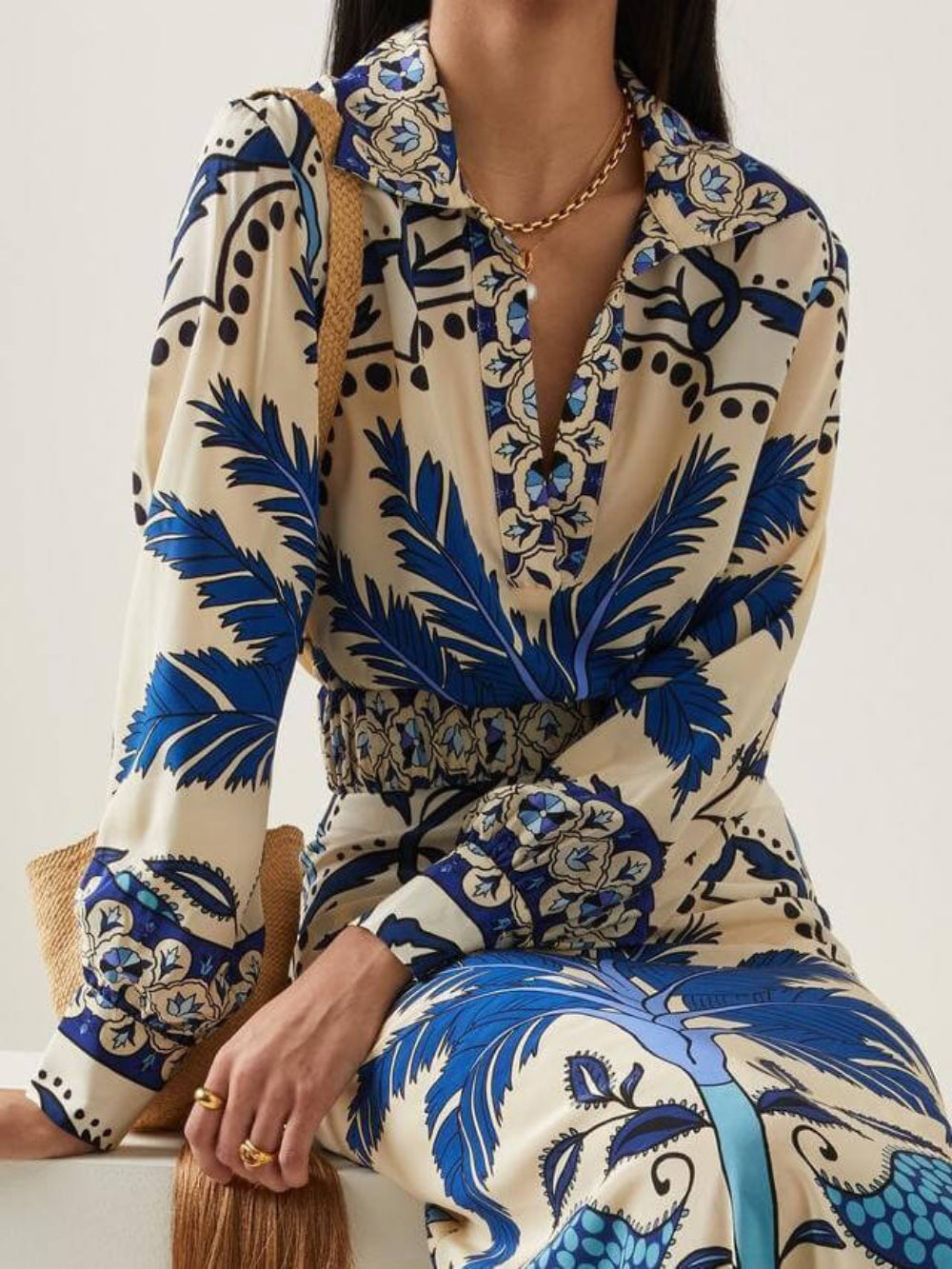 Palm Tree Floral Crop Shirt