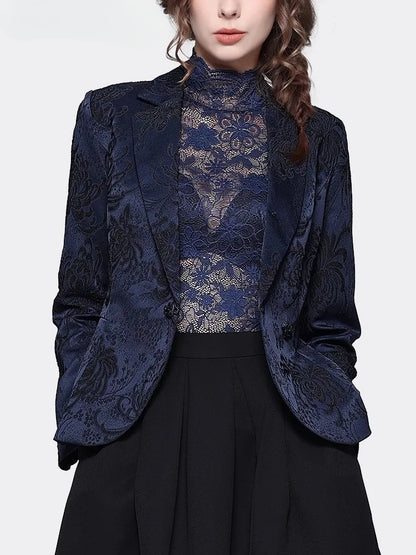 Jacquard Slim Short Blazer