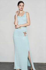 Sequined Knit Sleeveless Slim Summer Dress