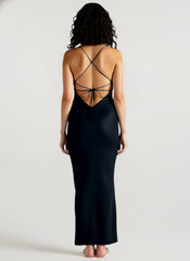 Back Tie Spaghetti Strap Formal Dress