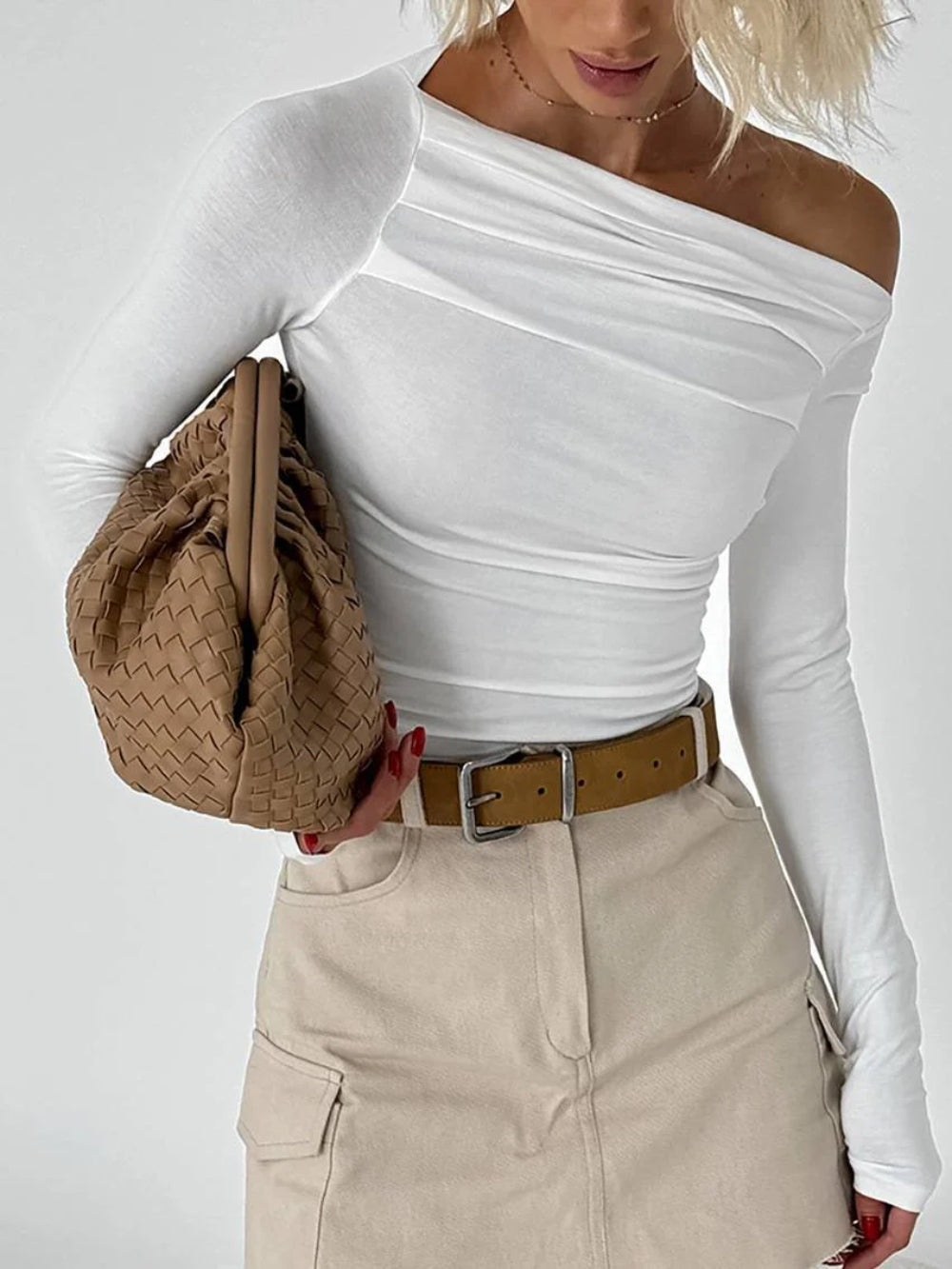 Irregular Neck Knit Top