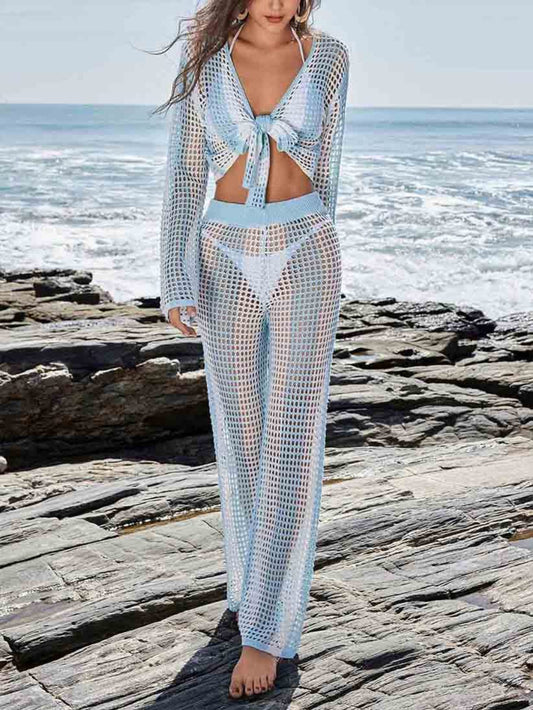 Stripe Stitch Cover-up Set