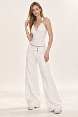 Cashmere V Neck Adjustable Halter Fitted Cami