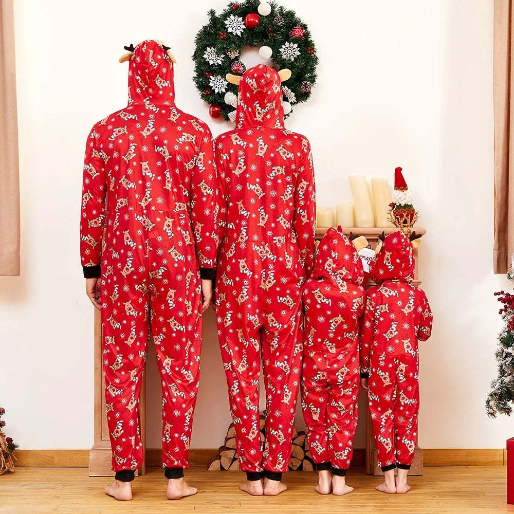Multicolor Holiday Family Hooded Onesies