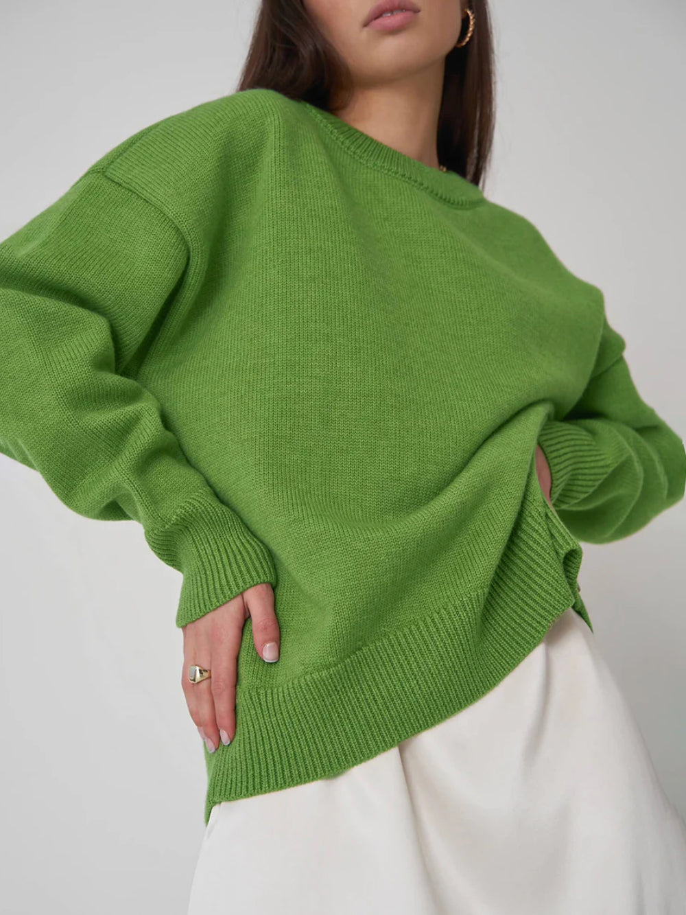 Casual Crewneck Knit Sweater