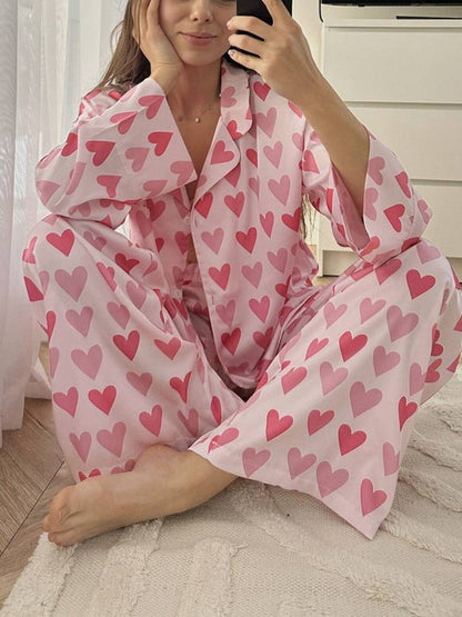 Long Sleeve Heart Pajama Set