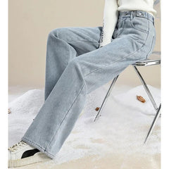 High Waist Fleece Jeans