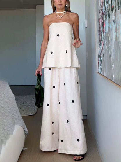 Polka Dot Off-Shoulder Tank Top