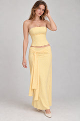 Solid Backless Tie Mermaid Skirt Set