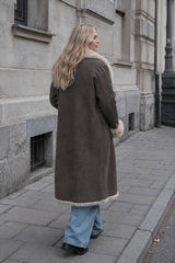 Two Sided Long Faux Fur Overcoat