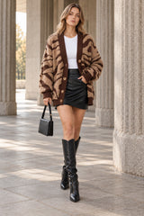Plus Size Leopard Knit Cardigan