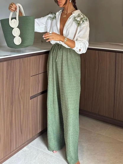 Pocketed Tropical Straight Pants