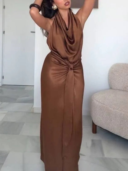 Halter Neck Midi Dress