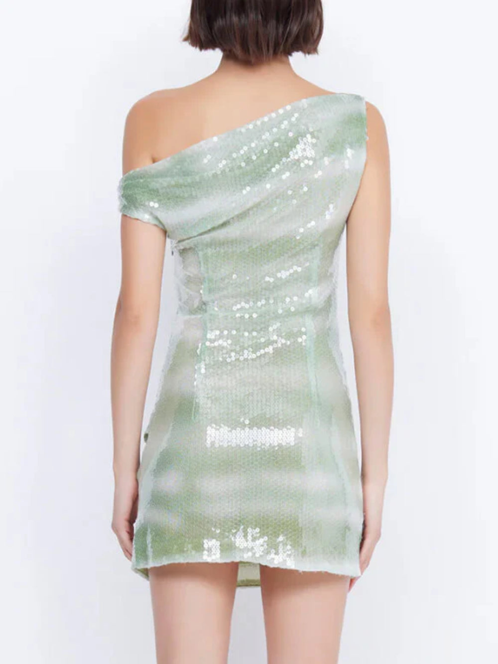 Off-Shoulder Sparkling Sequin Mini Dress