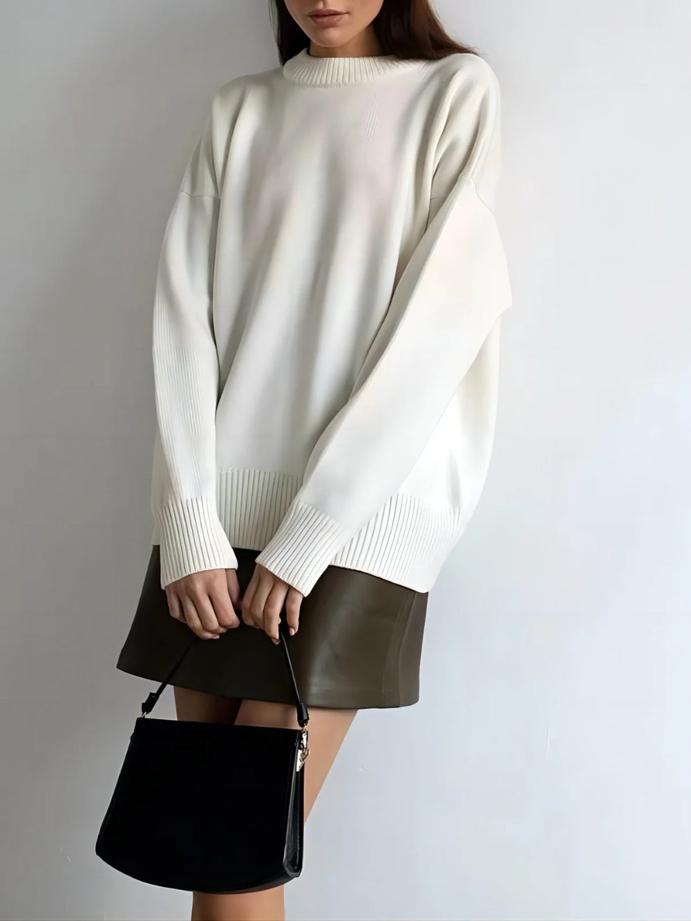 Casual Crewneck Knit Sweater