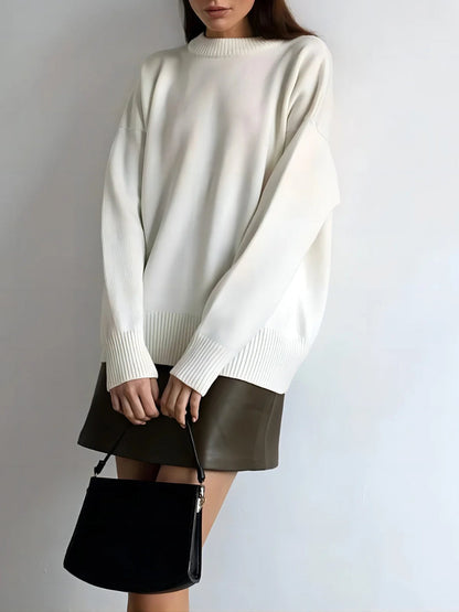 Casual Crewneck Knit Sweater