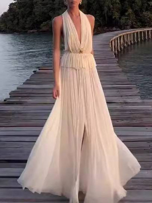 Backless Top and Long Skirt Set
