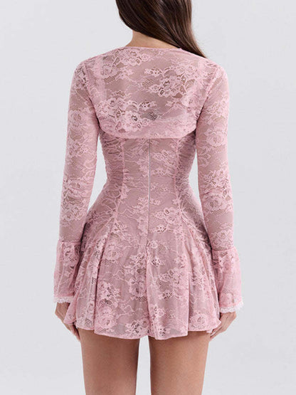 Vintage Elegant Sexy Lace Mini Dress