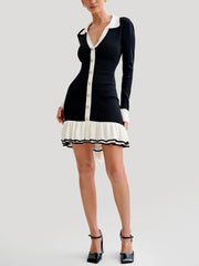 Ruffled Hem Elegant Mini Dress