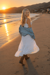 Boho Chic High Waisted Contrast Drawstring A Line Maxi Skirt