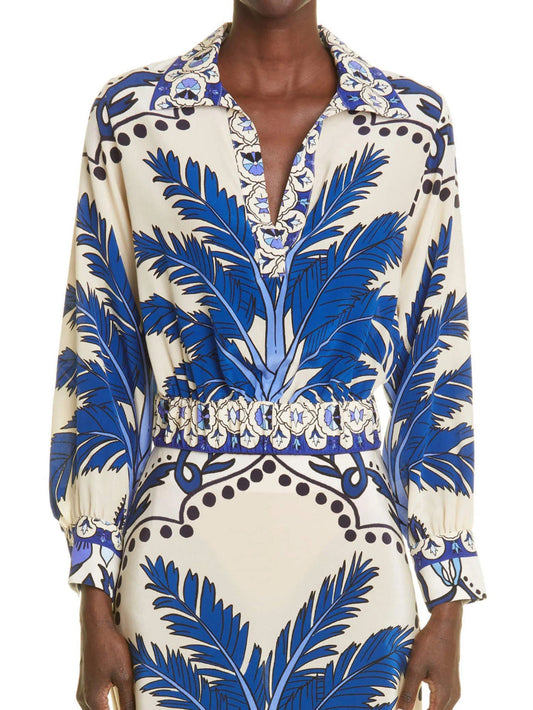Palm Tree Floral Crop Shirt
